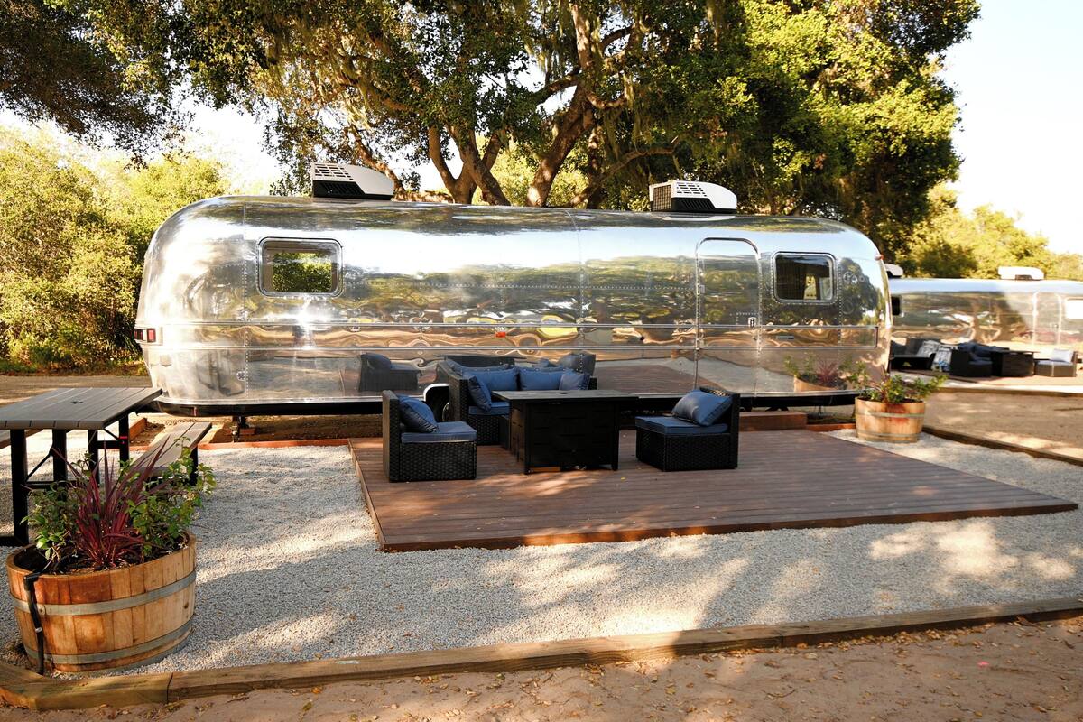 Airstream | Premium bedding, in-room safe, desk, laptop workspace