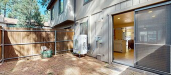 Peaceful condo with patio, pool/hot tub, gym, and fireplace