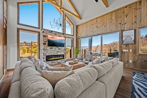 Smart TV, fireplace, table tennis, books