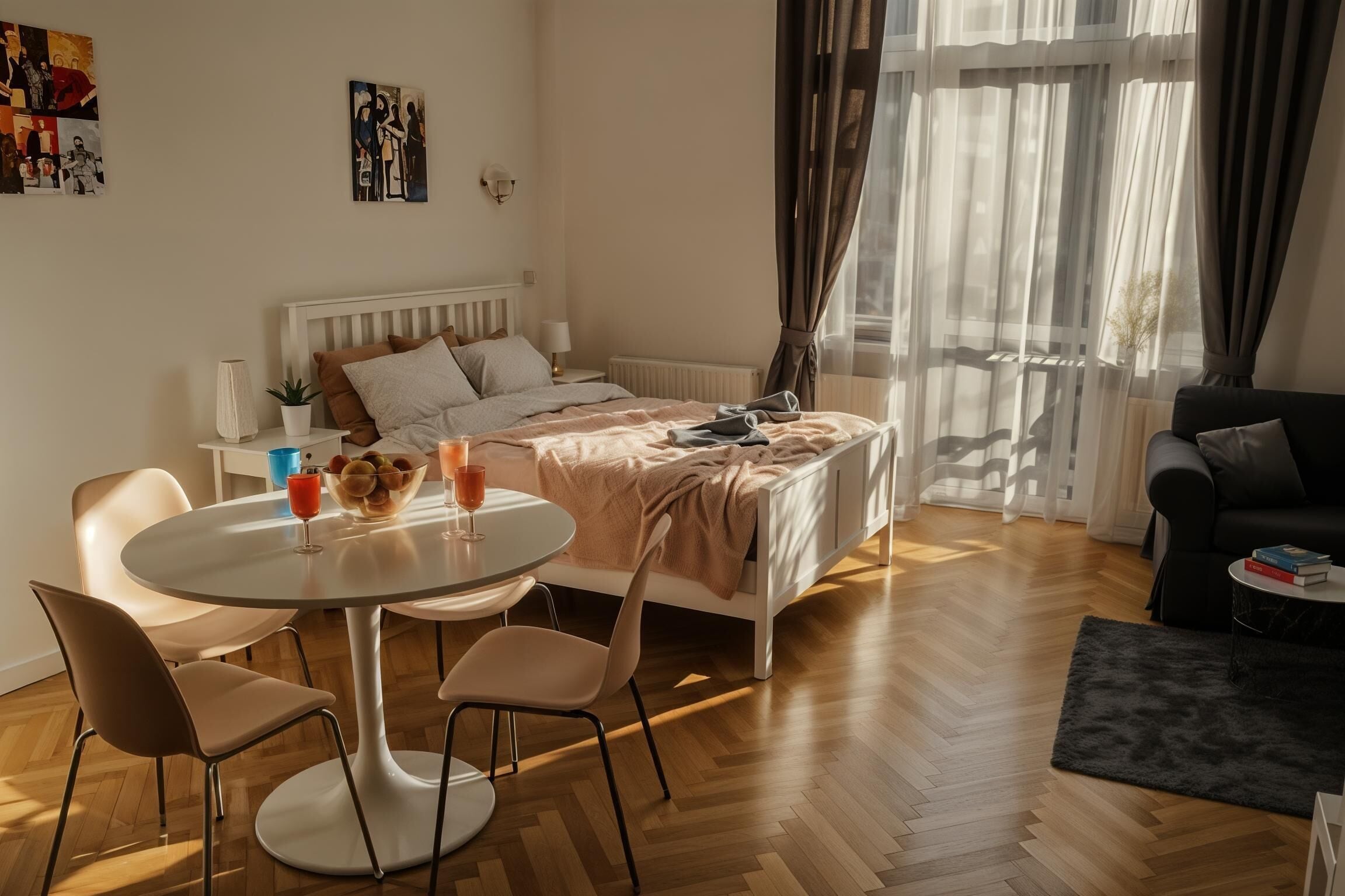 Estúdio conforto, vista para a cidade | Área de estar