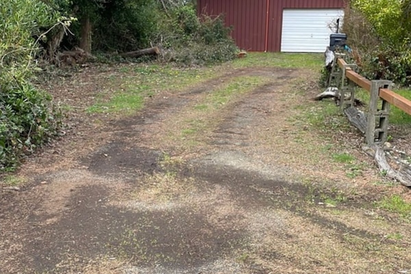 View of driveway from the street