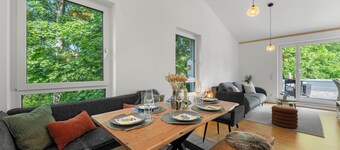 Flussperle Miesbach | Dream vacation apartment with river view and roof terrace