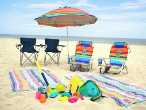 Chaise longue, serviettes de plage