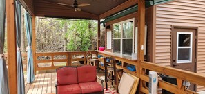 Terrace/patio - Cozy 2 bedroom cottage with heated pool AC in charming New Hope (New Hope)