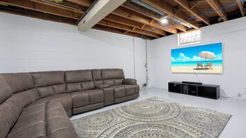 Smart TV, foosball, table tennis, books