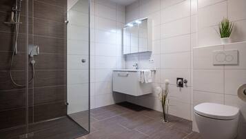 Dusche, Haartrockner, Handtücher