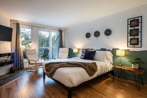 Een strijkplank/strijkijzer, gratis wifi