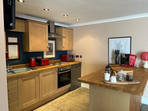 Fridge, microwave, dishwasher