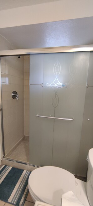 Douche, sèche-cheveux, serviettes fournies