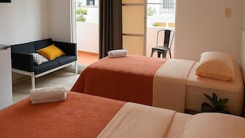 City Twin Room, 2 Single Beds, Smoking, City View | Laptop workspace, blackout curtains, iron/ironing board, free WiFi