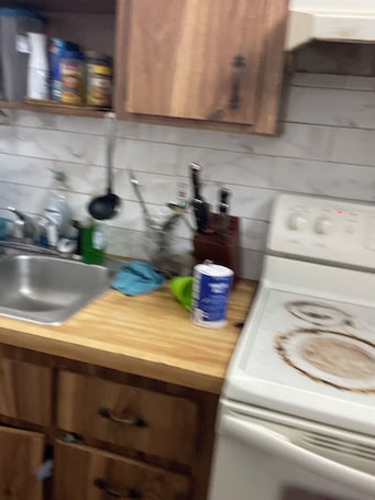 Private kitchen. Cool 1-bedroom apartment in Lake Placid