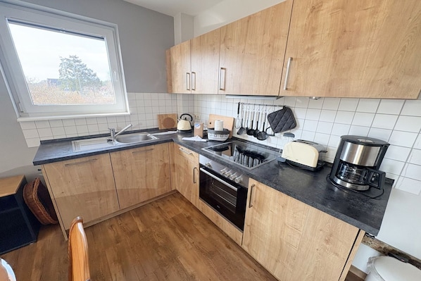 Fridge, oven, stovetop, dishwasher