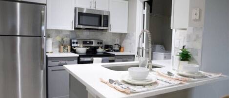 Microwave, oven, stovetop, dishwasher