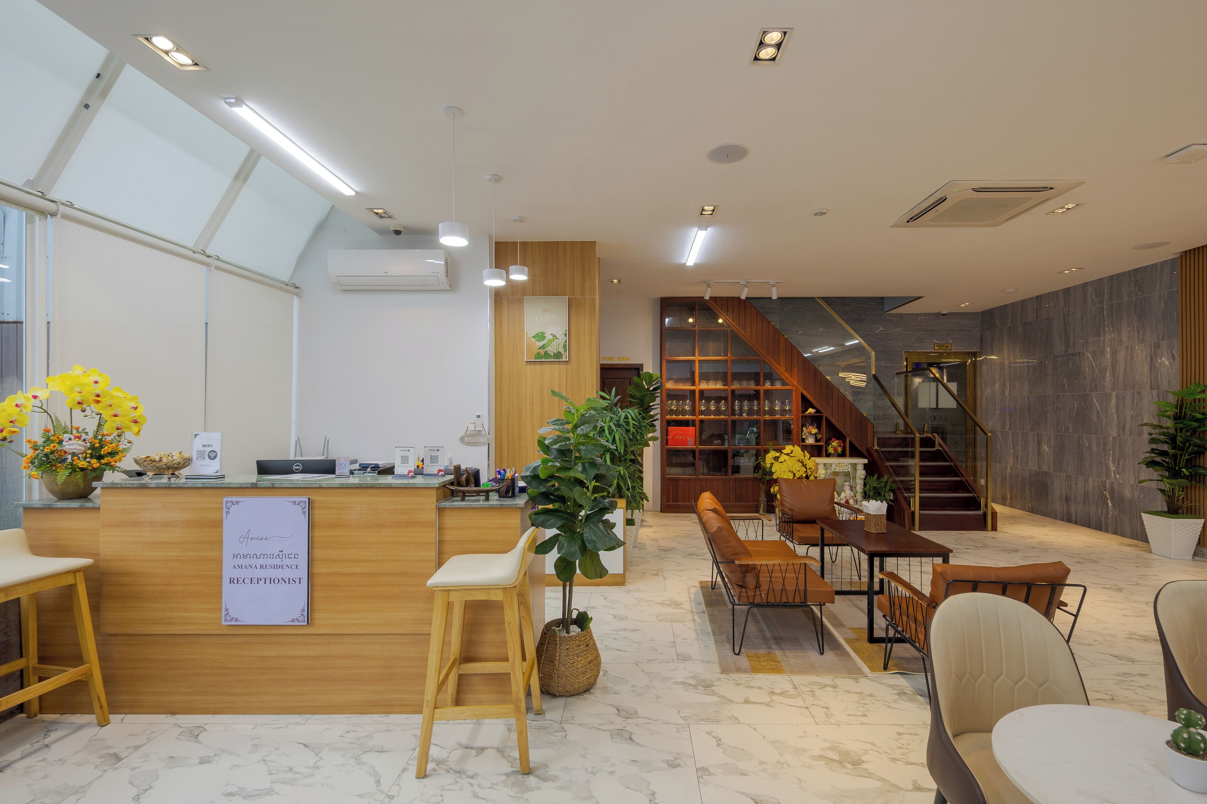 Sittområde i lobbyn