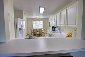 Fridge, microwave, dishwasher, ice maker