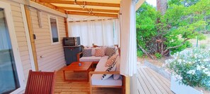 Terrace/patio - COZY HOUSE PREMIUM 6p - Camping 4**** (Lège-Cap-Ferret)