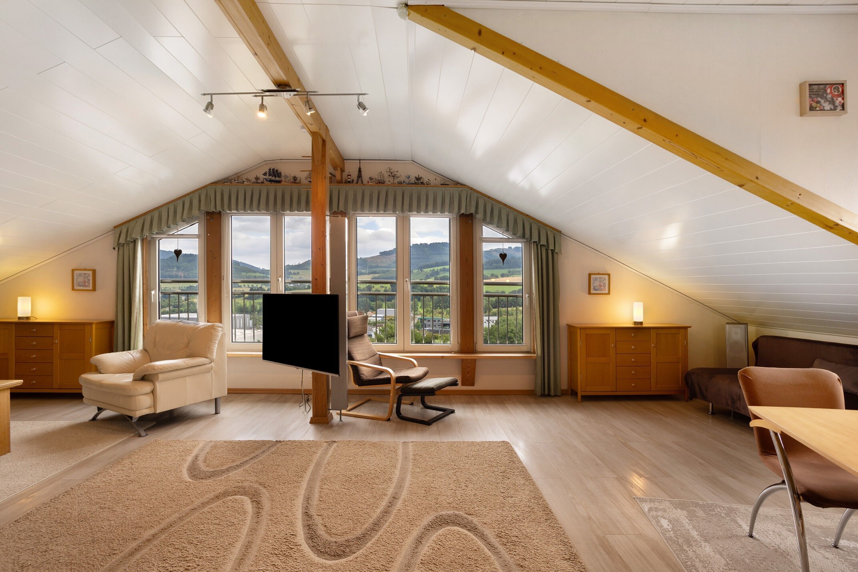 テレビ、暖炉、ステレオ