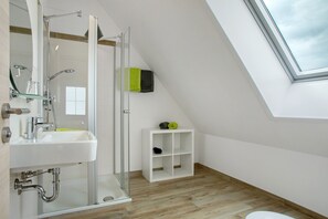 Dusche, Haartrockner, Handtücher