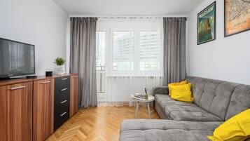 1 bedroom, blackout curtains, soundproofing, iron/ironing board