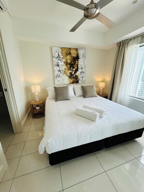 2 bedrooms, iron/ironing board, WiFi, bed sheets