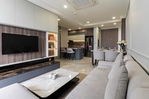 Appartement Standard, 2 chambres, balcon, vue parc | Coin séjour
