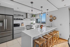 Fridge, microwave, oven, stovetop - 3-bedroom Penthouse Apt in delightful Cape Town-Centrally Located to EVERYTHING (Cape Town)