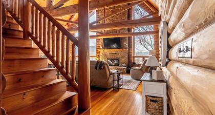 Luxury Log Cabin w/ Beach & Dock • Sleeps 12