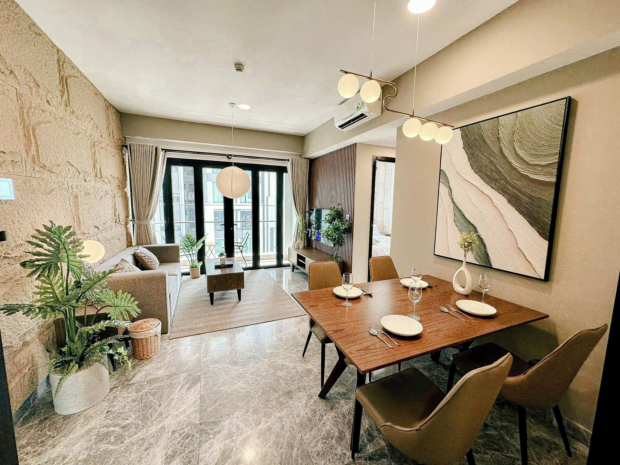 华丽公寓, 2 间卧室, 阳台, 城市景观 | 客房内用餐