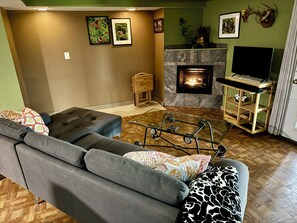 Smart-tv en een open haard