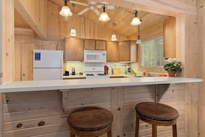 Fridge, microwave, oven, stovetop - Cabin with Lake Access, AC, Fireplace, Firepit (Sayner)
