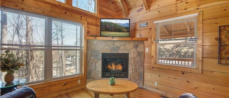 Fernseher, Kamin