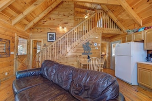 TV, fireplace - *Cozy 1BD+Loft Cabin near TOWN! Hot Tub + GAMES* (Gatlinburg)