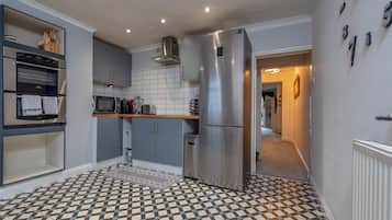 Fridge, microwave, oven, toaster