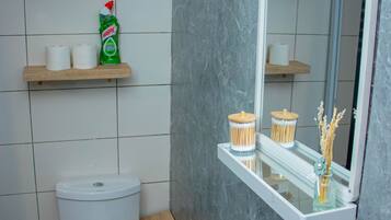 Serviettes fournies, savon, papier toilette