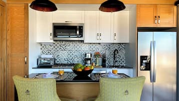 Coffee/tea maker, microwave, oven, stovetop