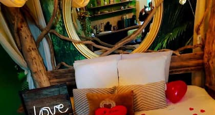 Unusual escape to the heart of the jungle/Private spa/Cinema screen/10 min center