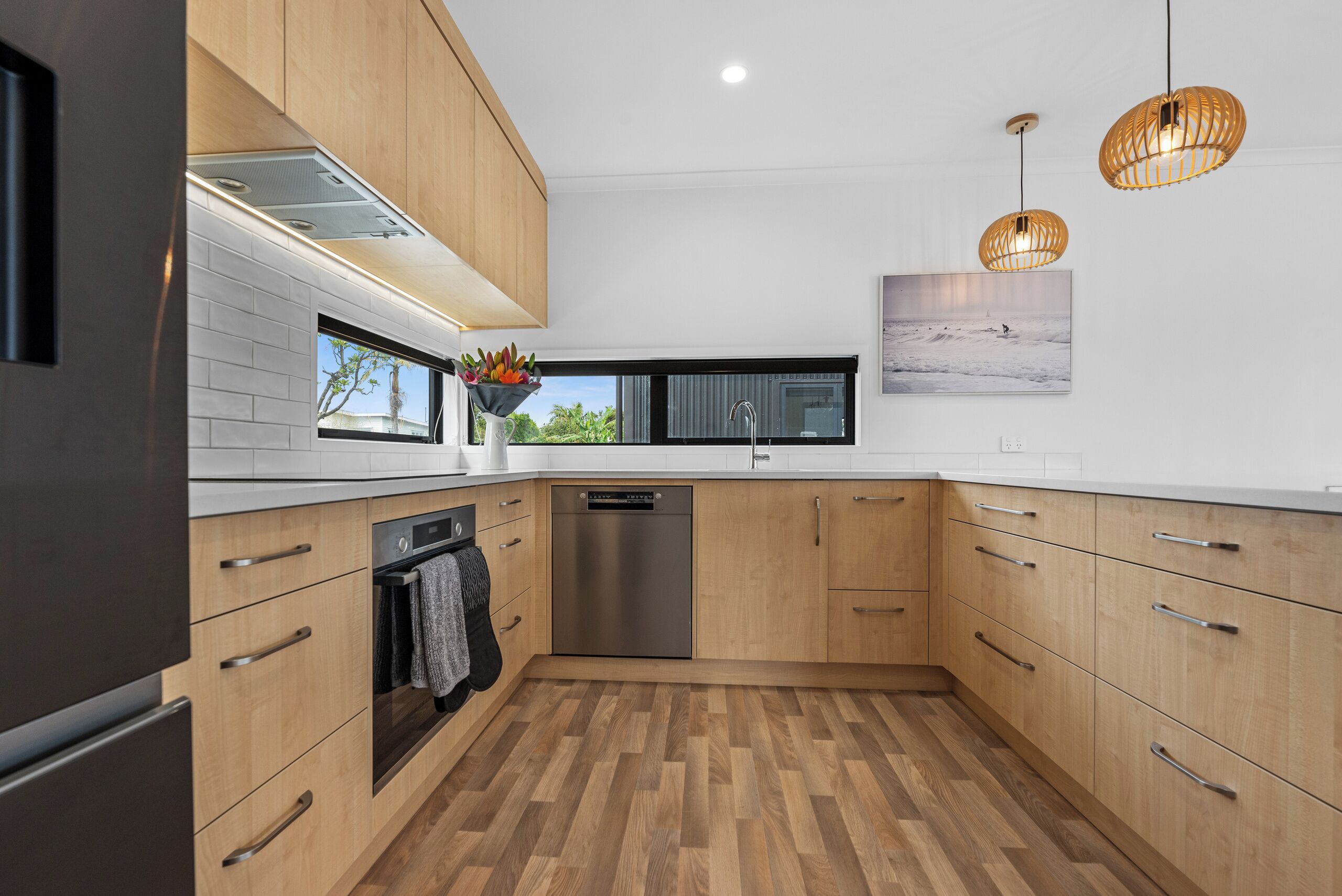 Fridge, microwave, dishwasher, toaster