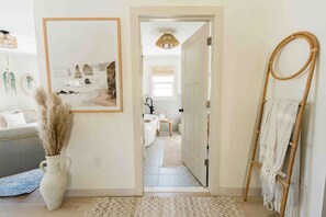 Shower, hair dryer, towels - Beach Haven Bungalow #1 - Sweet Carolina Beach Cottage (Carolina Beach)
