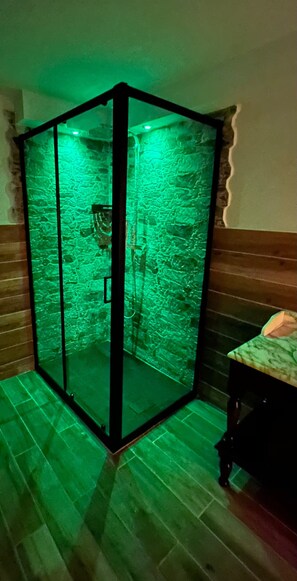 Dusche, Haartrockner, Handtücher
