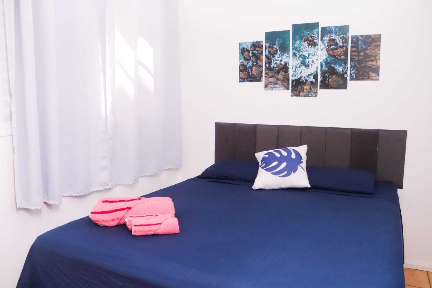 1 bedroom, desk, iron/ironing board, travel cot