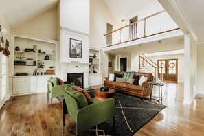 Smart TV, fireplace, video games, table football