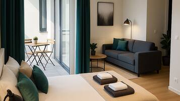 Individualmente decorados, individualmente mobiliados, cortinas blackout