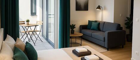 Individualmente decorados, individualmente mobiliados, cortinas blackout