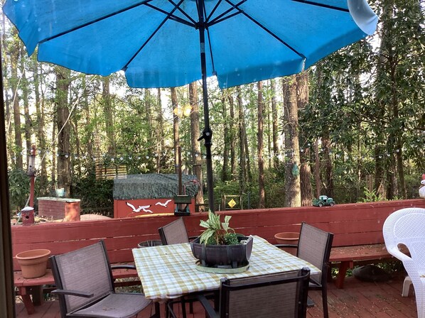 Outdoor dining - Charming 1-bedroom apartment in Wilmington with WiFi and AC (Wilmington)