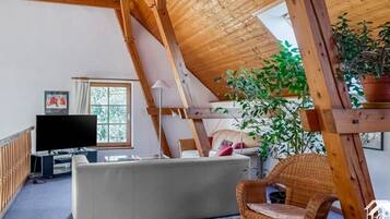 Smart-TV, Kamin, DVD-Player, Tischtennisplatte