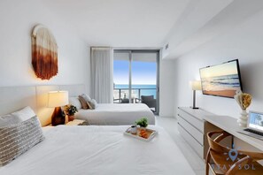 2 chambres, bureau, fer et planche à repasser, lit parapluie