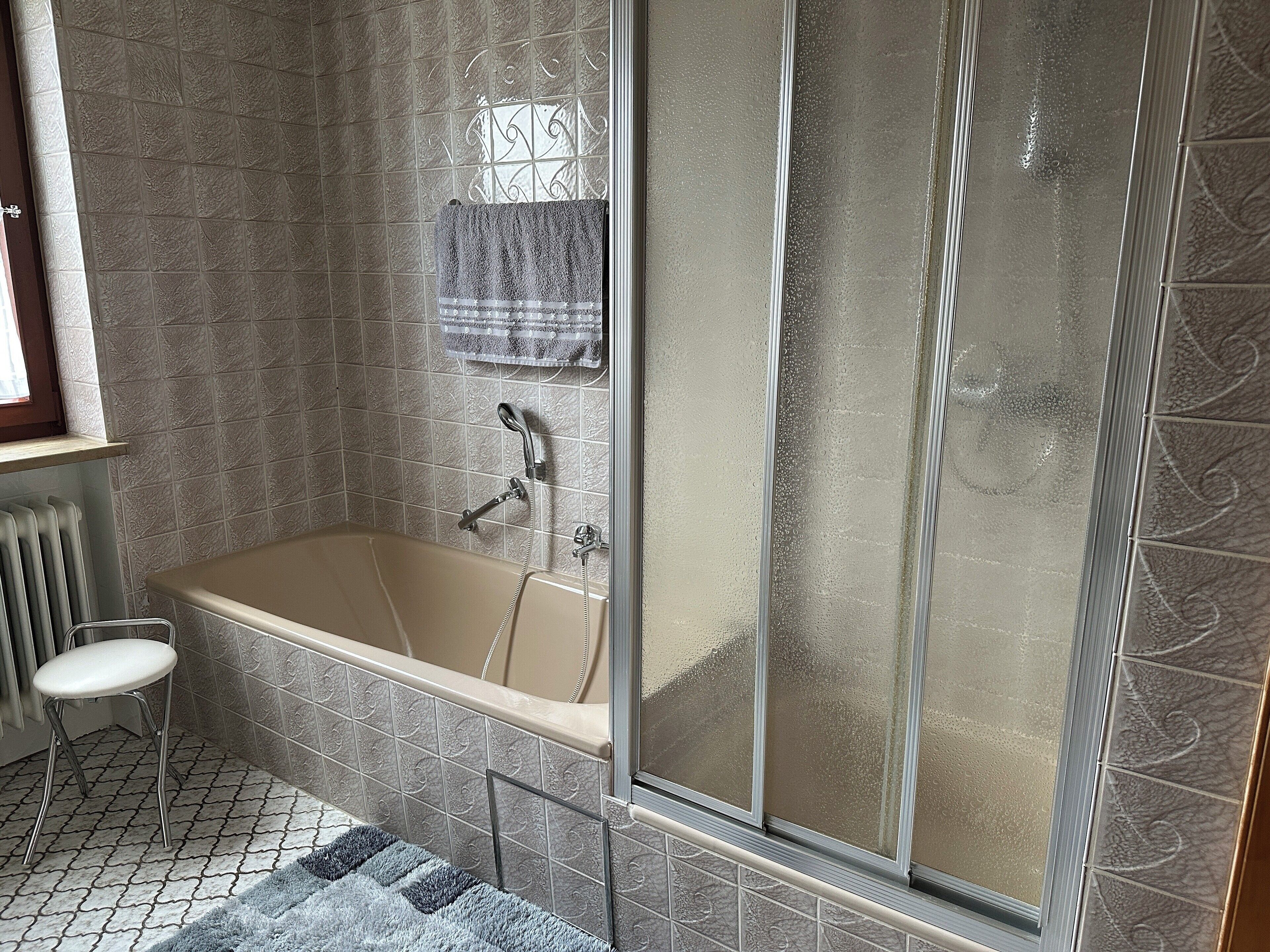 Haartrockner, Bidet, Handtücher, Seife
