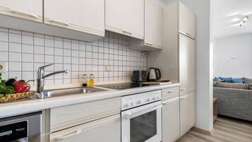 Fridge, oven, stovetop, dishwasher