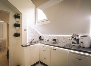 Fridge, oven, stovetop, dishwasher