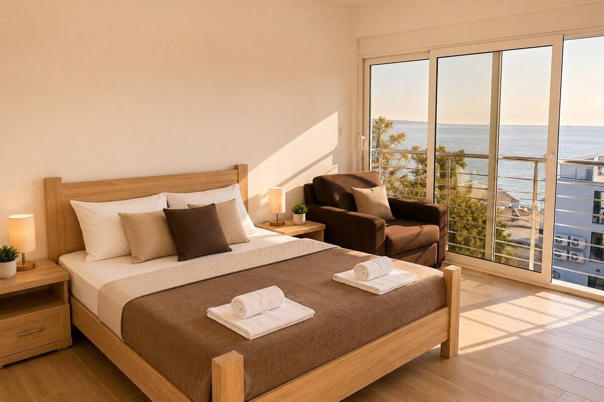 Comfort Double or Twin Room, Terrace, Sea View | WiFi (free), bed sheets